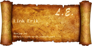 Link Erik névjegykártya